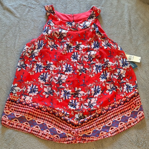 Alyx Tops - NWT Alyx Sleeveless Floral Red Purple Top Women’s Size XL